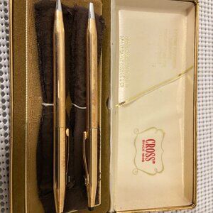 Vintage Cross Pen & Pencil Set 1/20 10K Gold Filled with Box